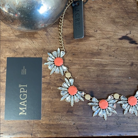 J. Crew Jewelry - NWT J. Crew Diamond / Coral / Chain Necklace